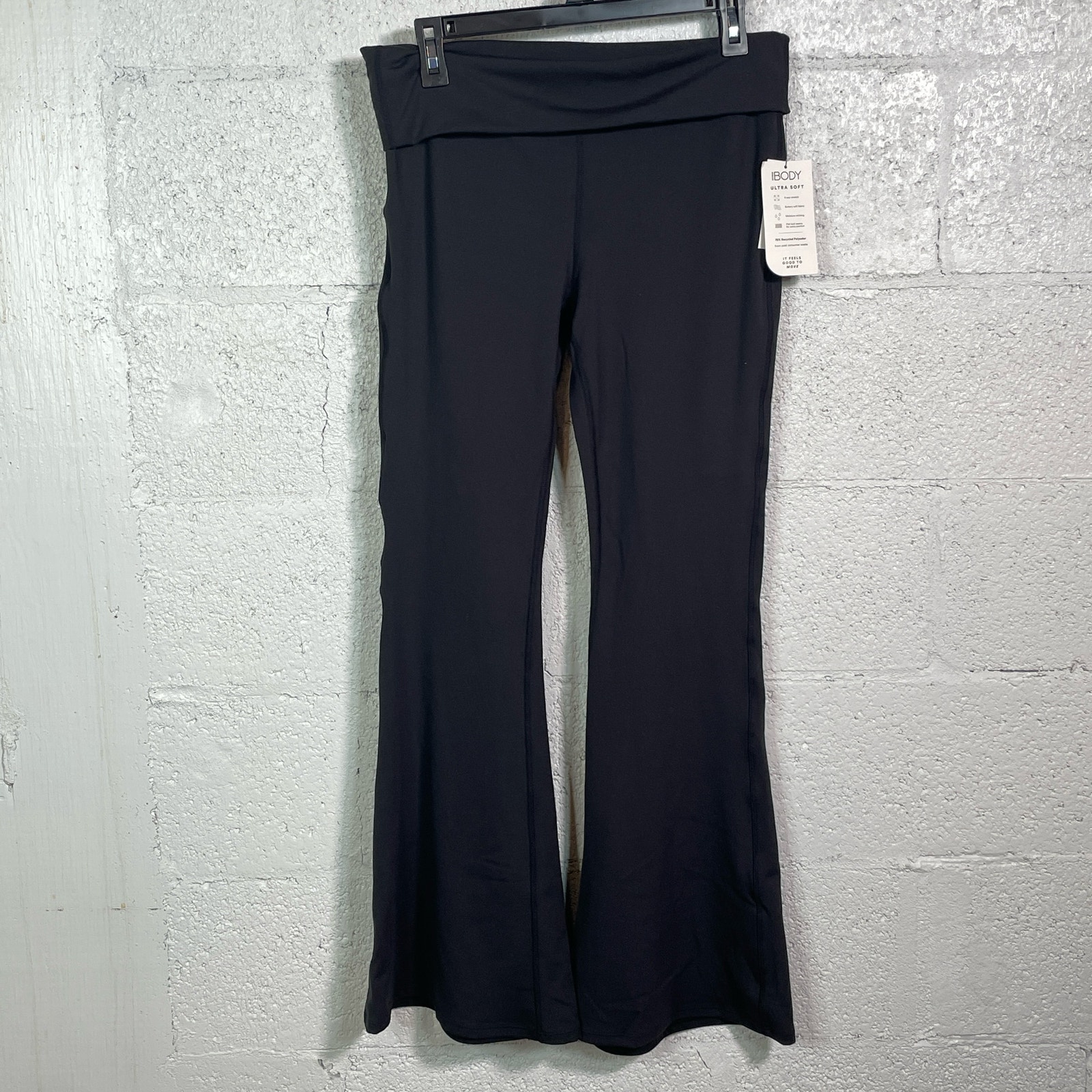 Cotton On Women's Ultra Soft Fold Over Flare Tight Pants - Black Large